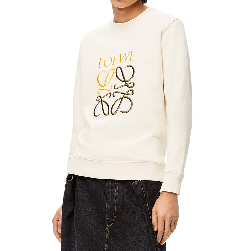 Loewe | 【预售3-7天】LOEWE/罗意威 22年早春新款 男士淡褐色棉质抓绒双色Anagram刺绣卫衣H526Y24J07-2370商品图片,7.9折×额外9.5折, 包邮包税, 额外九五折