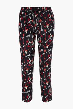 RED Valentino | Cropped printed silk crepe de chine straight-leg pants商品图片,2折