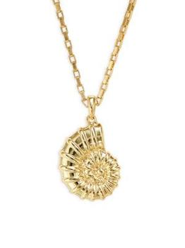 商品Shashi | Mykonos 14K Goldplated Spiral Sea Snail Pendant Necklace,商家Saks OFF 5TH,价格¥295图片