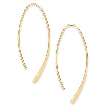 Essentials | Medium Silver Plated Polished Wire Threader Earrings商品图片,2.5折