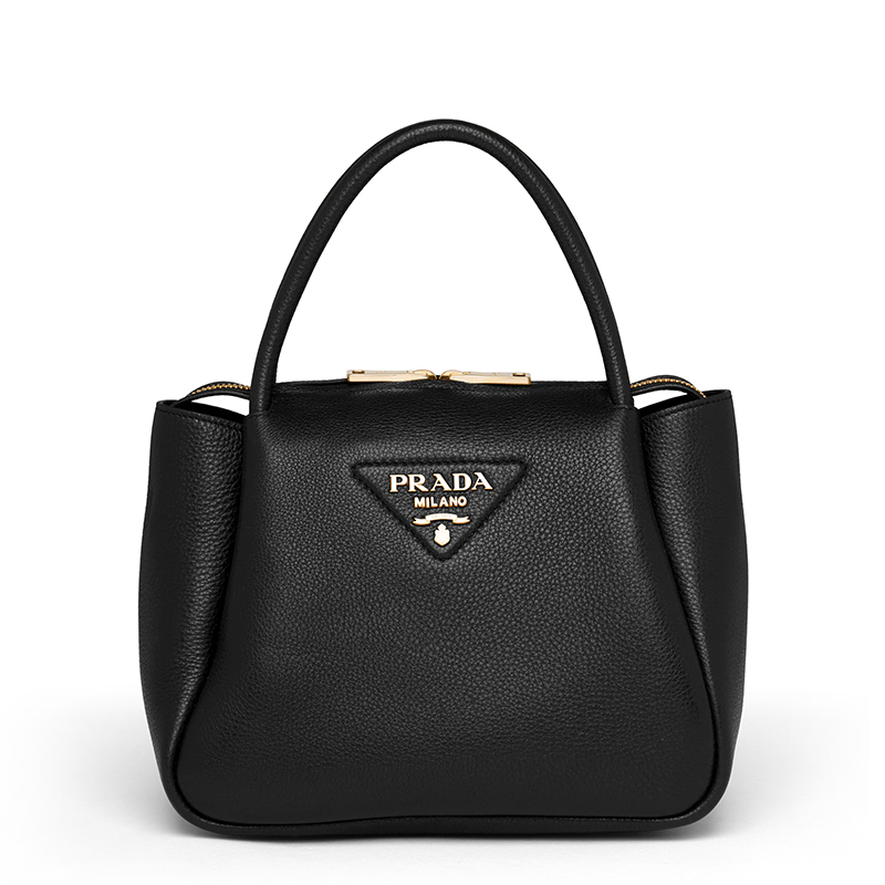 Prada | PRADA/普拉达 经典款 女士小号黑色皮革饰有三角徽标金扣配皮革肩带拉链开合单肩斜跨手提包1BC145_2DKV_F0002_V_OOO商品图片,额外9.5折, 包邮包税, 额外九五折