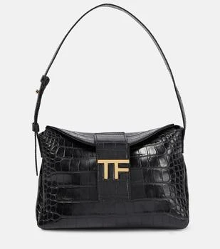 推荐TF Mini croc-effect leather shoulder bag商品