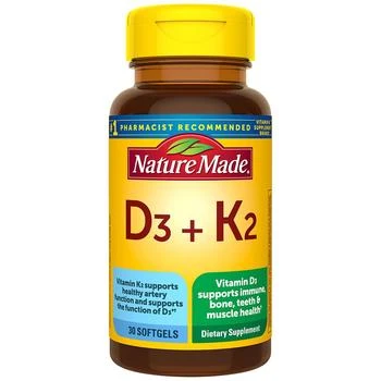 Nature Made | Vitamin D3 + K2 Softgels,商家Walgreens,价格¥142