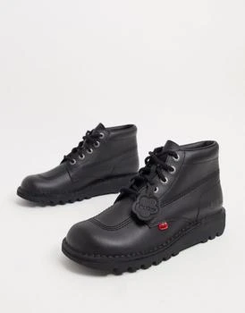 推荐Kickers kick hi boots in black leather商品