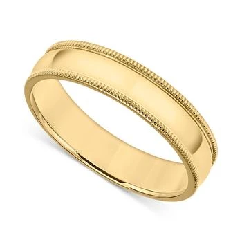 Macy's | Men's Milgrain Edge Wedding Band in 18k Gold-Plated Sterling Silver (Also in Sterling Silver),商家Macy's,价格¥1302