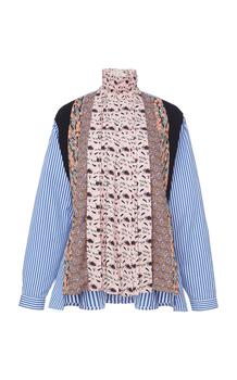 Prada | Prada - Women's Pleated Patchwork Shirt - Moda Operandi商品图片,