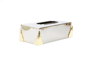 商品Classic Touch Decor | Stainless Steel Tissue Box with Gold Symmetrical Design,商家Premium Outlets,价格¥595图片