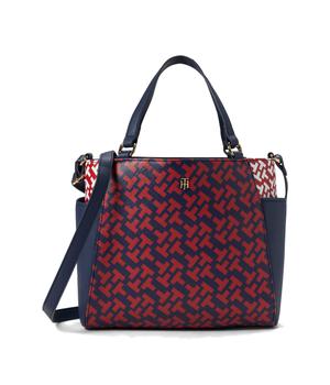 Tommy Hilfiger | Beth II Convertible Satchel Bias Bicolor Texture PVC商品图片,4.8折