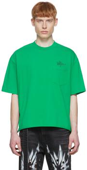 We11done | Green Cotton T-Shirt商品图片,额外8.5折, 独家减免邮费, 额外八五折