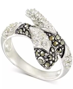 Macy's | Marcasite (1/3 ct. t.w.) & Crystal Snake Ring in Sterling Silver,商家Macy's,价格¥258