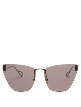推荐BB-logo cat-eye metal sunglasses商品
