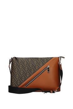 芬迪男包精选, Fendi | Crossbody Bag Fabric Brown Leather商品图片 6.5折