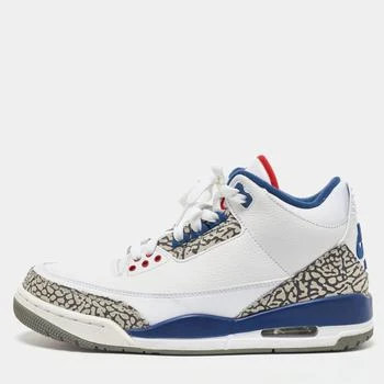 [二手商品] Jordan | Air Jordans White/Blue Leather Jordan 3 Retro OG True Blue Sneakers Size 41,商家The Luxury Closet,价格¥1427
