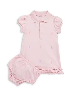 Baby Girl's Ruffled Polo Dress & Bloomers Set product img