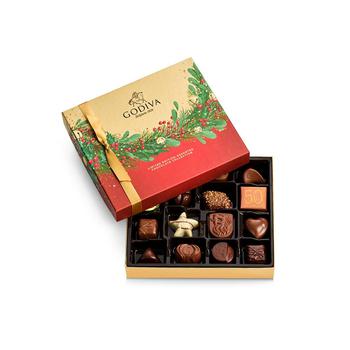 商品Godiva | Assorted Chocolate Holiday Gift Box, 19 Piece,商家Macy's,价格¥173图片