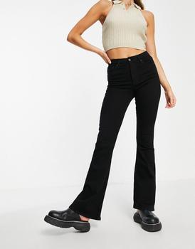 冬装topshop jamie, Topshop | Topshop Jamie flare jeans in pure black商品图片 8折