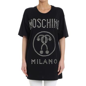 Moschino | Moschino 莫斯奇诺 女士黑色纯棉T恤 EJ0705-0540-3555商品图片,满$100享9.5折, 满折