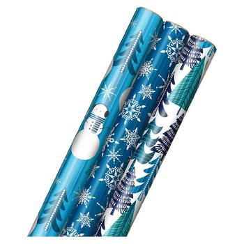 商品Hallmark | Blue Foil Christmas Wrapping Paper,商家Walgreens,价格¥126图片
