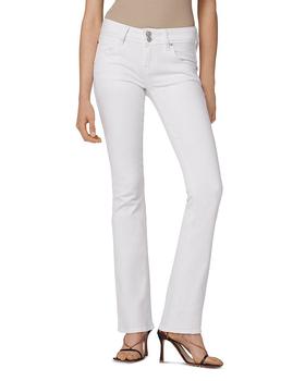 推荐Beth Mid Rise Baby Bootcut Jeans in White商品