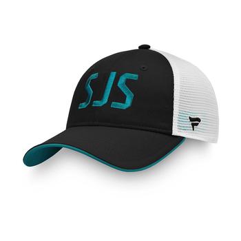 推荐Women's Black, White San Jose Sharks Iconic Trucker Adjustable Hat商品