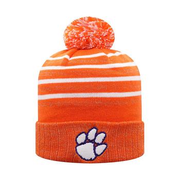 推荐Women's Orange Clemson Tigers Shimmering Cuffed Knit Hat with Pom商品