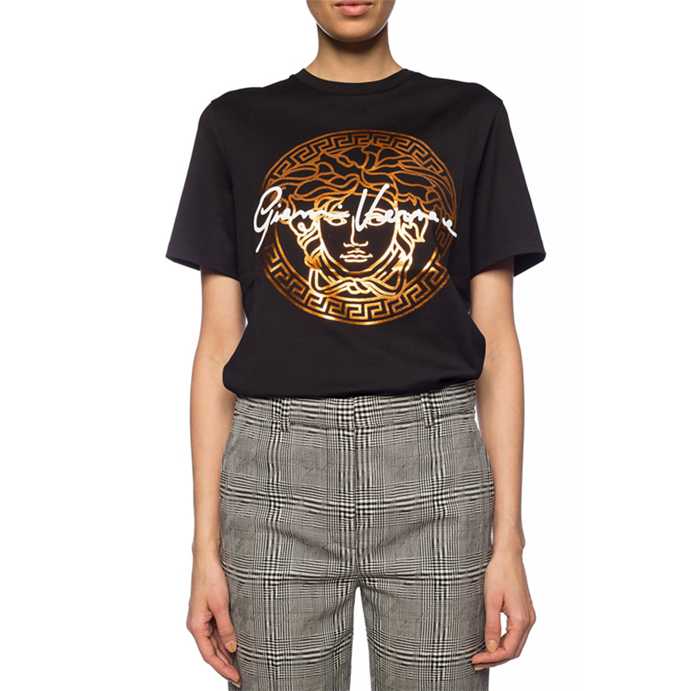 夏装范思哲短袖, Versace | VERSACE 范思哲 女士黑色T恤 A85759-A228806-A3271商品图片 独家减免邮费