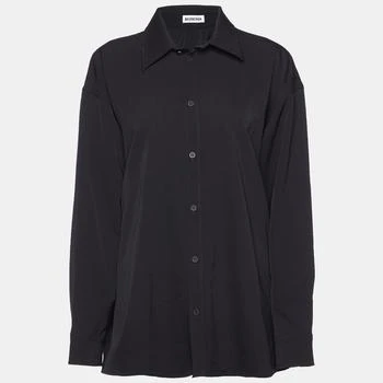 Balenciaga | Balenciaga Black Wool Button Front Oversized Shirt XS 