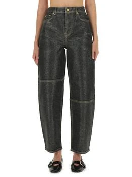 Ganni | Ganni "Stary" Jeans In Sparkling Foil,商家Baltini,价格¥2298