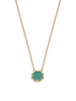 商品14K Goldplated & Malachite Pendant Necklace图片