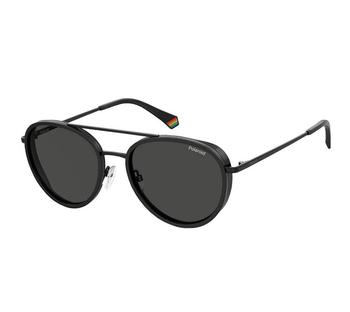 Polaroid | Polaroid Black Aviator Mens Sunglasses PLD 6159/S 0807/M9 56商品图片,2.6折