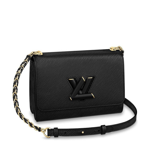 lv斜挎包, Louis Vuitton |  预售一个月 Louis Vuitton/路易威登 TWIST系列 女士中号黑色Epi粒纹牛皮哑光LV Twist扣斜挎单肩包M57517商品图片 包邮包税