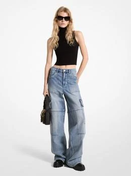 Michael Kors | Stretch Denim Wide-Leg Cargo Jeans,商家Michael Kors,价格¥877