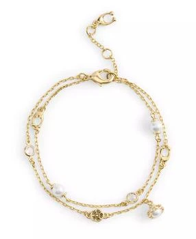 Coach | Faux Stone Signature Heritage Cultivated Pearl Charm Double Strand Bracelet,商家Macy's,价格¥747