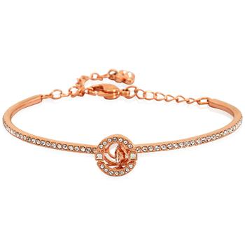 施华洛世奇手镯真假, Swarovski | Rose-gold Tone Plated White Sparkling Dance Bangle商品图片 5.9折