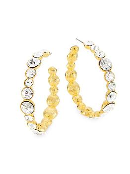 Kenneth Jay Lane, Kenneth Jay Lane | Goldtone & Crystal Hoop Earrings商品图片 