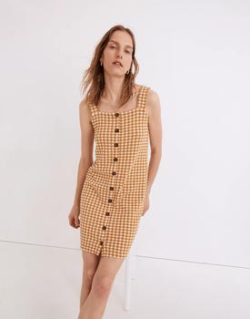 Madewell | Jacquard Button-Front Mini Dress in Gingham Check商品图片,3折×额外5折, 额外五折