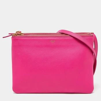 [二�手商品] Celine | Celine Pink Leather Large Trio Zip Crossbody Bag 