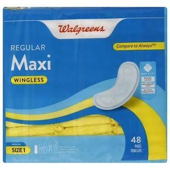 Walgreens | Maxi Pads, Regular, Wingless Size 1 (ct. 48),商家Walgreens,价格¥45