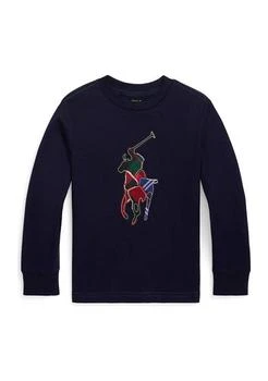 Ralph Lauren | Lauren Childrenswear Boys 2 7 Plaid Big Pony Jersey Long Sleeve T Shirt,商家Belk,价格¥113