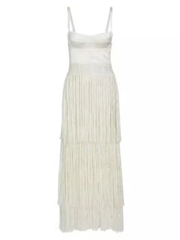 Alejandra Alonso Rojas | Bustier Silk Fringe Crochet Dress,商家Saks Fifth Avenue,价格¥19466