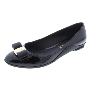 推荐Salvatore Ferragamo Womens Lustra Patent Dress Ballet Flats商品