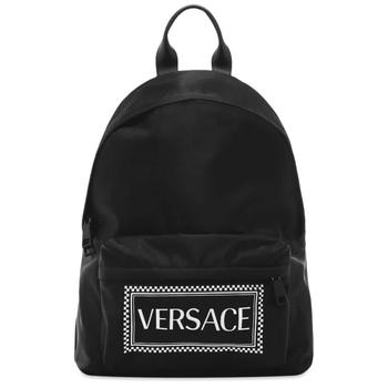 推荐Versace Box Logo Print Backpack In Black商品