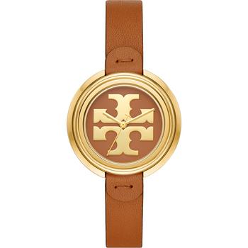 tory burch miller行李箱, Tory Burch | Women's The Miller Luggage Leather Strap Watch 36mm商品图片 