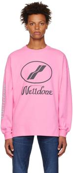 We11done | Pink Print Long Sleeve T-Shirt商品图片,3.2折