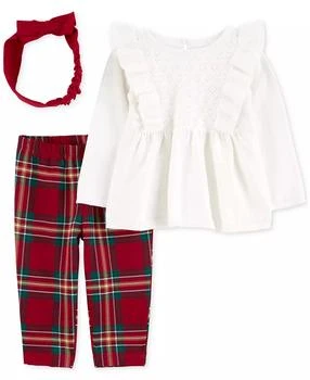 Carter's | Baby Girls 3-Pc. Top, Plaid Leggings & Headband Set,商家Macy's,价格¥157