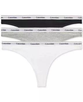 Calvin Klein | Women's 3-Pk. Modern Logo Low-Rise Thong Underwear QD5209,商家Macy's,价格¥103