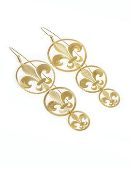 Stefano Patriarchi 帕特雅克 | Etched Golden Silver 3 Giglio Earrings商品图片,7.2折