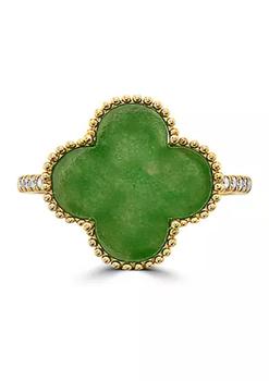 商品Effy | 1/10 ct. t.w. Diamond and 3.2 ct. t.w. Green Jade Ring in 14K Yellow Gold,商家Belk,价格¥15602图片
