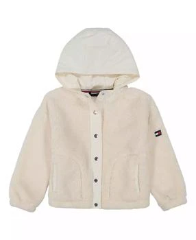 Tommy Hilfiger | Big Girls Mixed Media Minky Snap Front Hoodie,商家Macy's,价格¥194