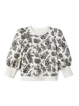 推荐Little Girl's & Girl's Floral Toile Puff-Sleeve Sweatshirt商品